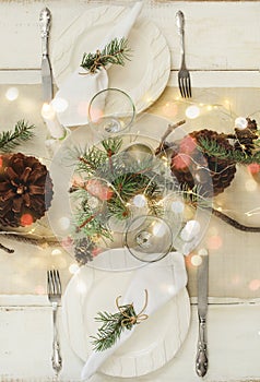 Christmas table setting.