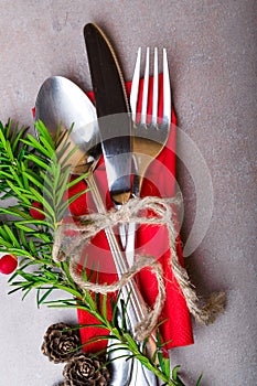 Christmas Table Setting. Holiday Decorations. Decor. New Year Celebration