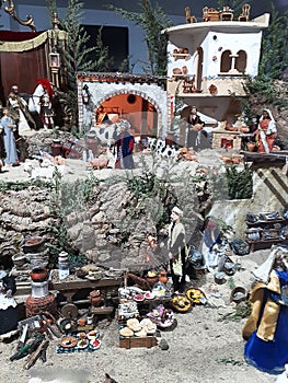 Christmas tableaux in Nerja Spain with figures and details photo