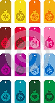 Christmas tag icon set