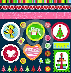 Christmas tags vector