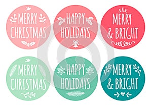 Christmas tags, vector set