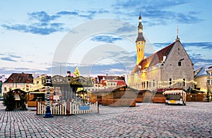 Christmas in Tallinn. Town Hall Square, Estonia