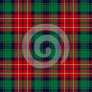 Christmas tartan plaid pattern in red and green. Seamless textured check plaid for New Year tablecloth, blanket, throw. photo