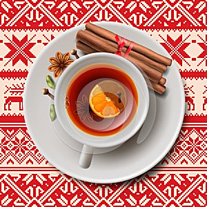 Christmas tea with spices, aromatic mulled wine