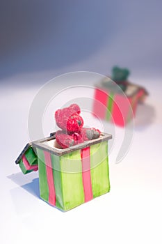Christmas Teddy bears in gift boxes