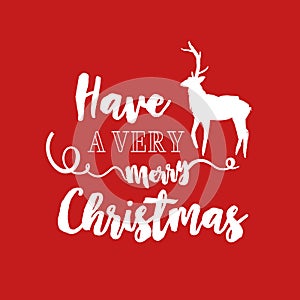 Christmas text quote typography deer illustration