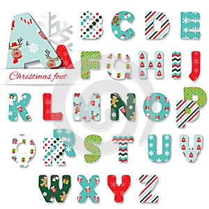 Christmas textile font.