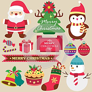 Christmas theme clip art set