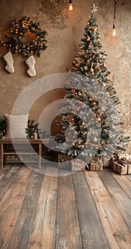Rustic Christmas Photo Backdrop for Kids\' Portraits photo