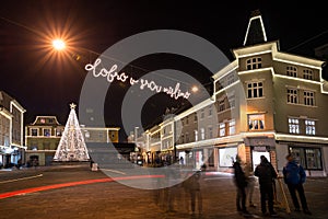 Christmas time decorated Kranj, Slovenia photo