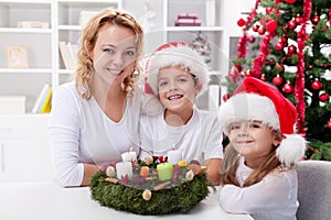 Christmas time - family with advent wreath