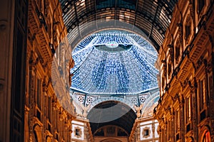 Christmas time in Galleria Vittorio Emanuele II. Milan, Italy