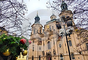 Christmas time in Prague (the St. Nicholas Church)