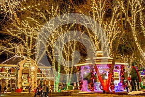 Christmas time winterfest celebration at carowinds amusement park in carolinas