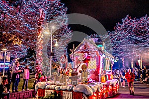 Christmas time winterfest celebration at carowinds amusement park in carolinas