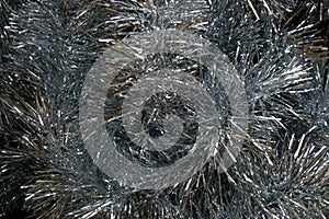Christmas tinsel silver texture