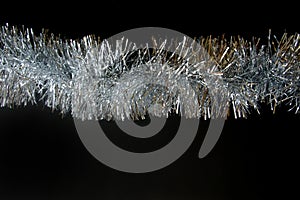 Christmas tinsel silver texture