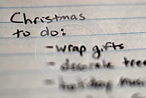 Christmas To Do List Written on Notebook for Organization