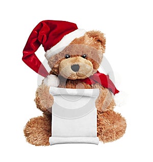 Christmas toy bear with wish list