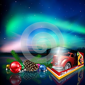 Christmas toy with Northern Lights