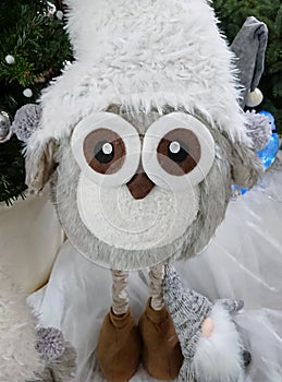 Christmas toy owl with big eyes