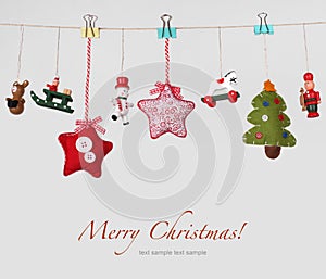 Christmas toys garland background