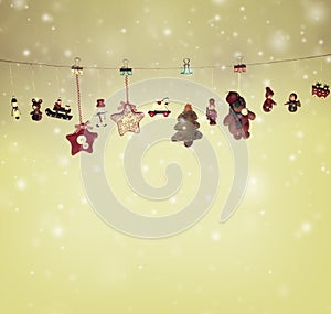 Christmas toys garland background