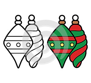 Christmas toys icon on white background, vector illustration