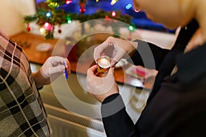 the Christmas tradition of burning candles in a walnut shell