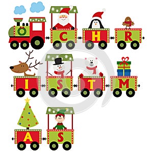 Christmas train with characters