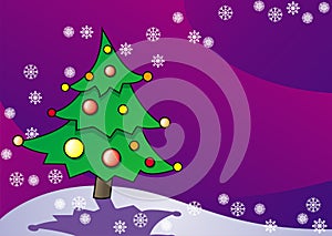 Vector card Christmas spruce