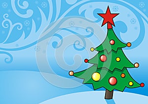 Vector card Christmas spruce