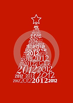 Christmas tree with 2012 texts