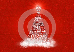 Christmas tree with 2012 texts