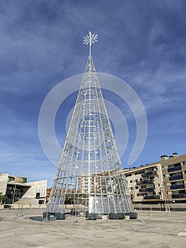 Christmas tree 2023 in Badalona Spain the tallest