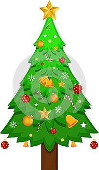 Merry Christmas Tree Vector Illustration Graphical Representation