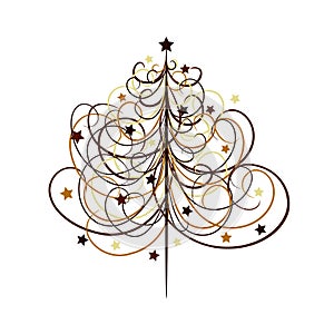 Christmas tree background, vector