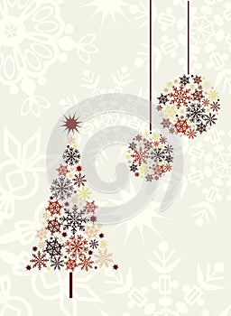 Christmas tree background, vector