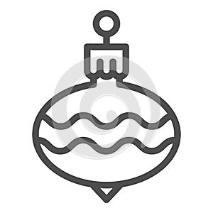 Christmas tree ball line icon. Cristmas toy vector illustration isolated on white. Holiday decoration outline style