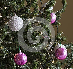 Christmas tree with balls decorations