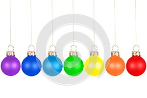 Christmas tree balls, rainbow colors