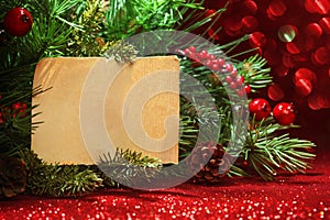 Christmas tree banches with note