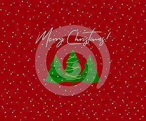 Christmas tree banner. Background Xmas design. Horizontal christmas poster, greeting cards, headers