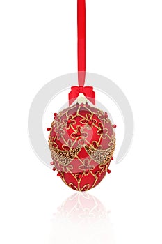 Luxury Red & Gold Christmas Tree Bauble Decoration