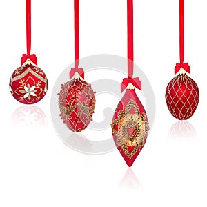 Christmas Tree Red Bauble Decorations