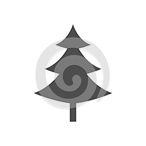 Christmas tree black icon. Tree silhouette vector illustration isolated