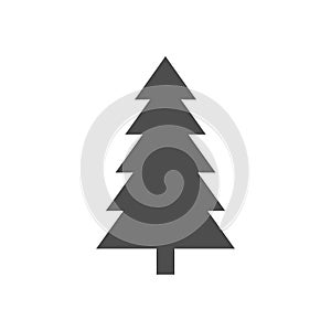 Christmas tree black icon. Tree silhouette vector illustration isolated