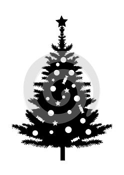 Christmas tree black Silhouette