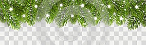 Christmas tree border with decor